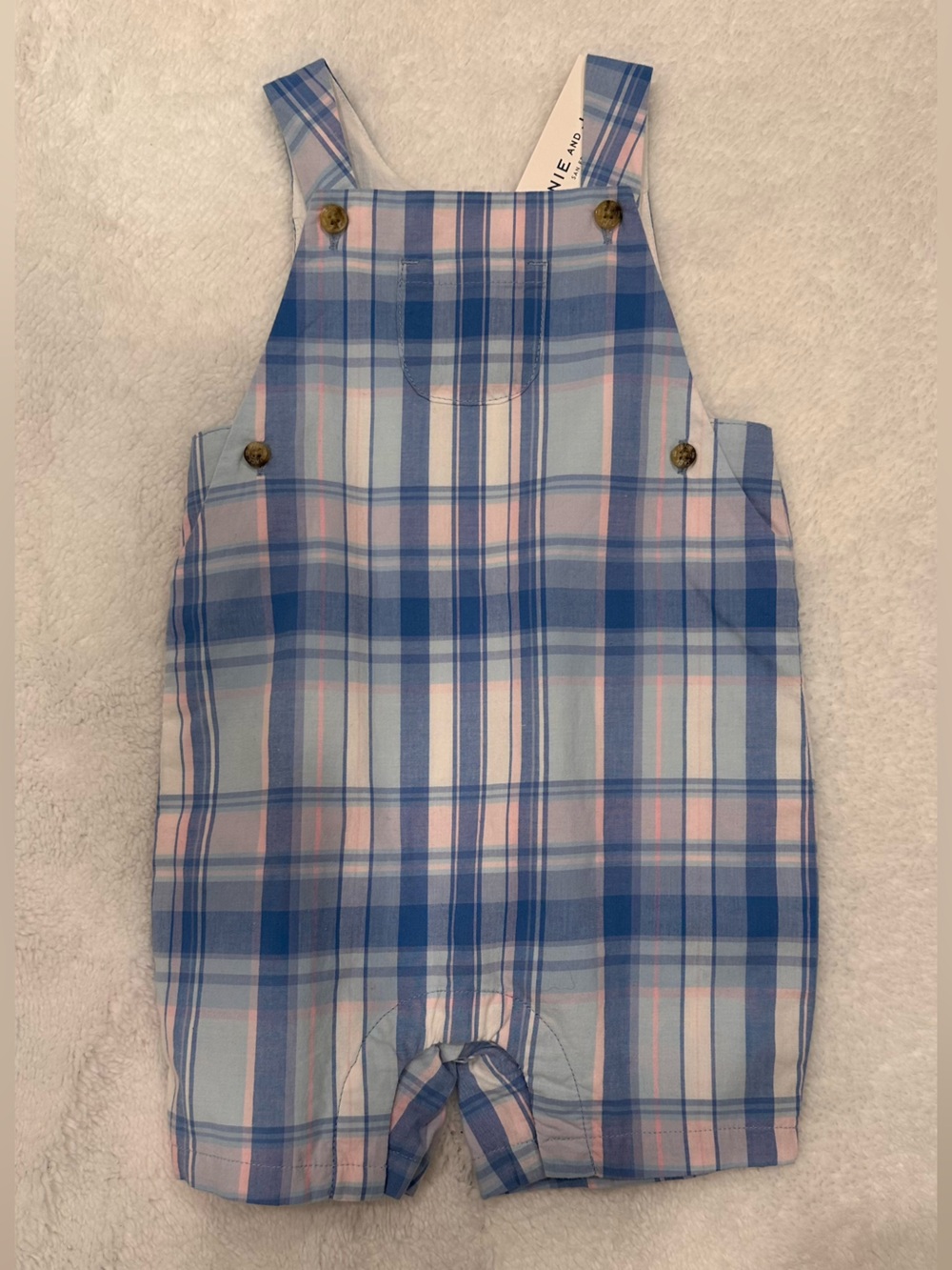 Janie and Jack Blue and Pink Plaid Button-Front Top